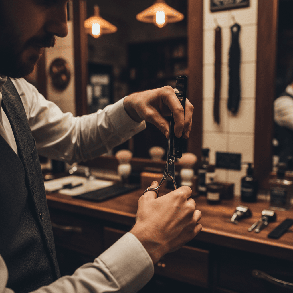 A tailor's hands feeling the texture of fine wool fabric
